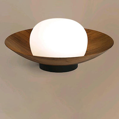 Contemporary Retro Round Bowl Dome Iron PE LED Semi-Flush Mount Ceiling Light for Living Room