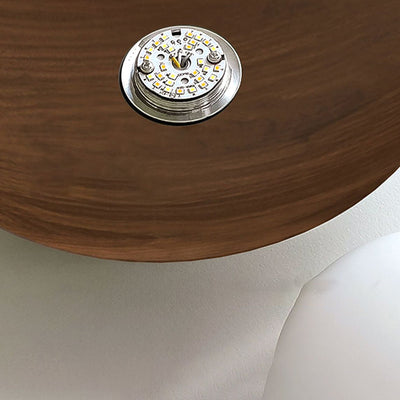 Contemporary Retro Round Bowl Dome Iron PE LED Semi-Flush Mount Ceiling Light for Living Room