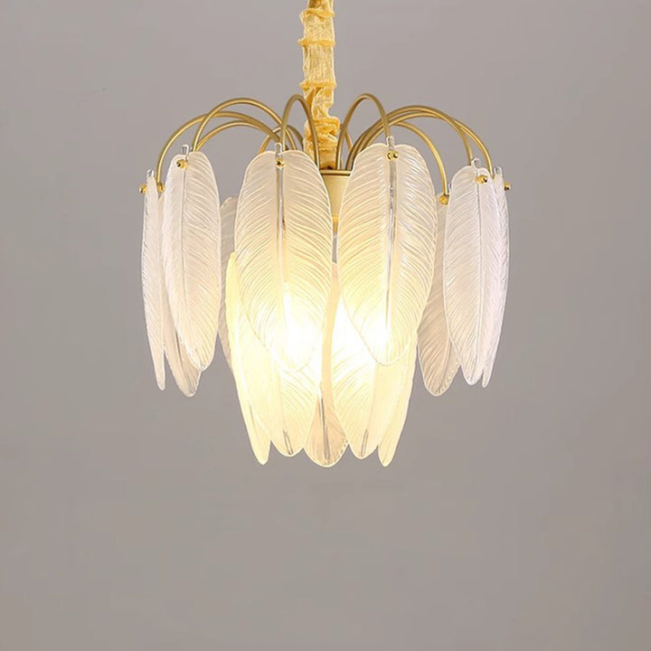 Contemporary Nordic Round Leaf Iron Frame Glass Shade 4/12/18 Light Chandelier For Living Room