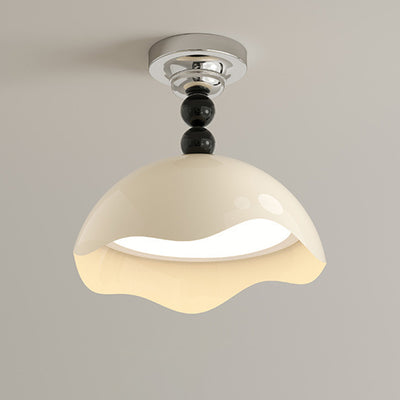 Plafonnier semi-encastré à LED en aluminium, fer et acrylique en forme d'œuf à dôme rond créatif contemporain pour salon 