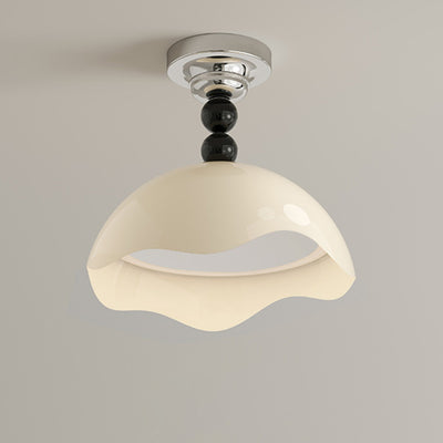 Plafonnier semi-encastré à LED en aluminium, fer et acrylique en forme d'œuf à dôme rond créatif contemporain pour salon 