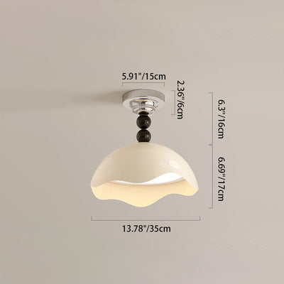 Plafonnier semi-encastré à LED en aluminium, fer et acrylique en forme d'œuf à dôme rond créatif contemporain pour salon 