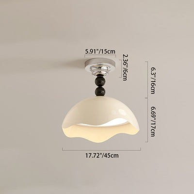 Plafonnier semi-encastré à LED en aluminium, fer et acrylique en forme d'œuf à dôme rond créatif contemporain pour salon 