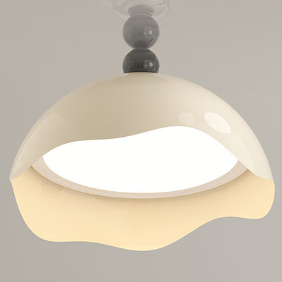 Plafonnier semi-encastré à LED en aluminium, fer et acrylique en forme d'œuf à dôme rond créatif contemporain pour salon 