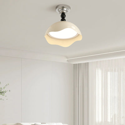 Plafonnier semi-encastré à LED en aluminium, fer et acrylique en forme d'œuf à dôme rond créatif contemporain pour salon 