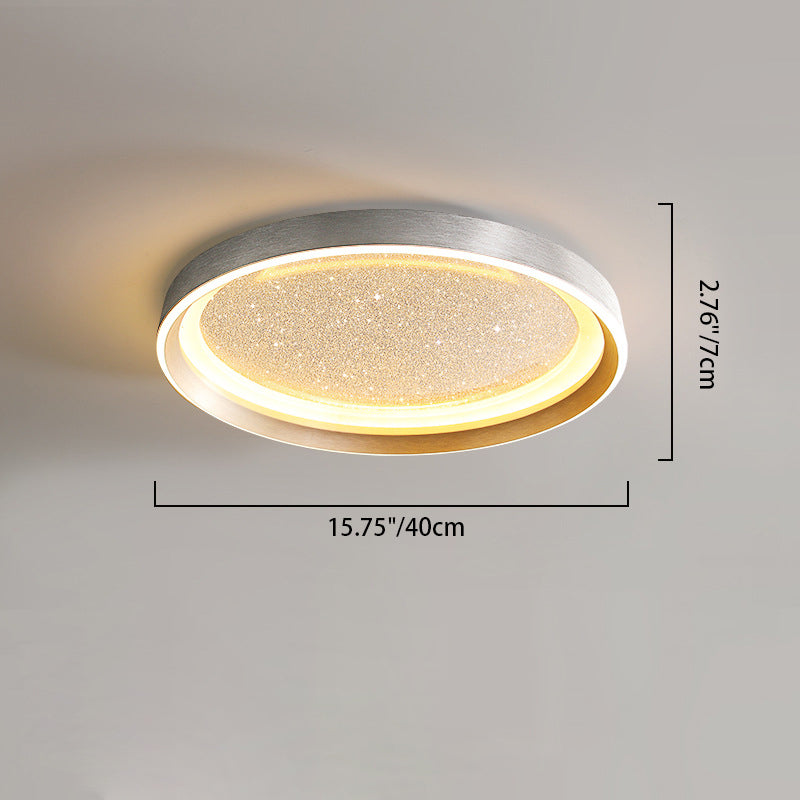 Moderne minimalistische runde Metallrahmen Acrylschirm LED Unterputz Deckenleuchte für Wohnzimmer 