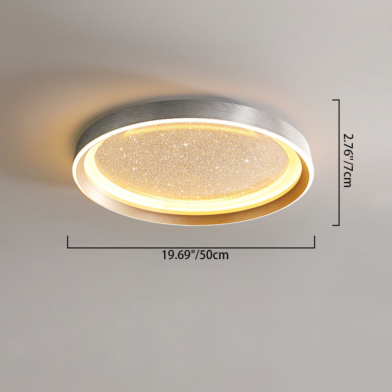 Moderne minimalistische runde Metallrahmen Acrylschirm LED Unterputz Deckenleuchte für Wohnzimmer 