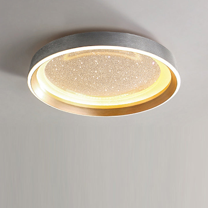 Moderne minimalistische runde Metallrahmen Acrylschirm LED Unterputz Deckenleuchte für Wohnzimmer 