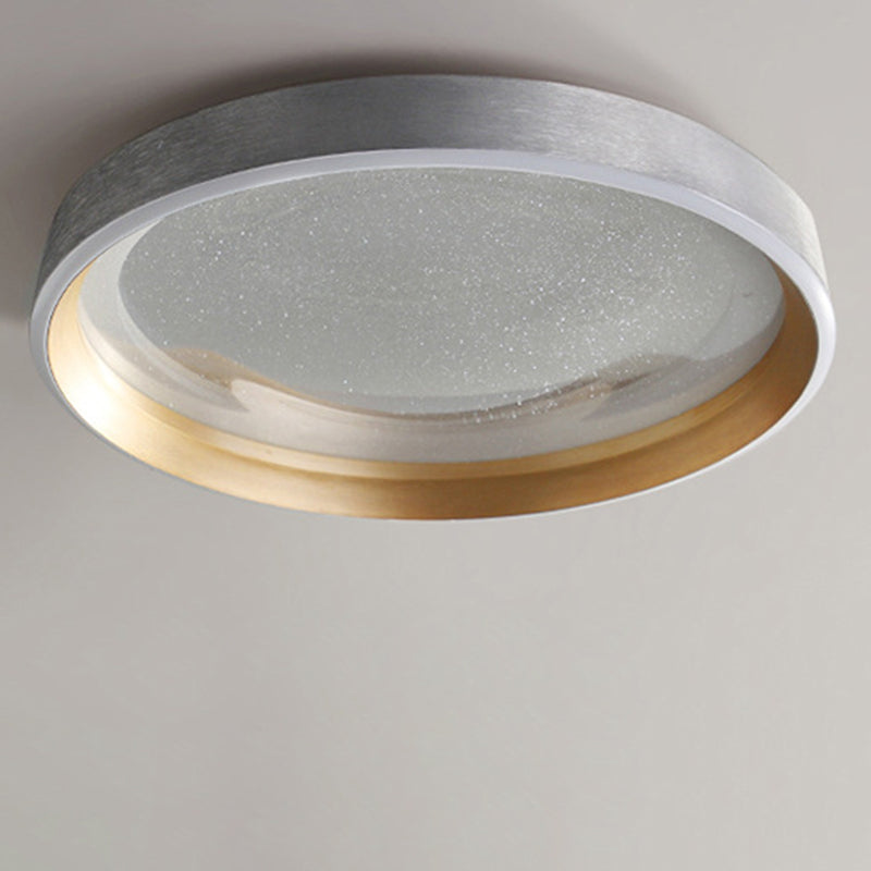 Moderne minimalistische runde Metallrahmen Acrylschirm LED Unterputz Deckenleuchte für Wohnzimmer 