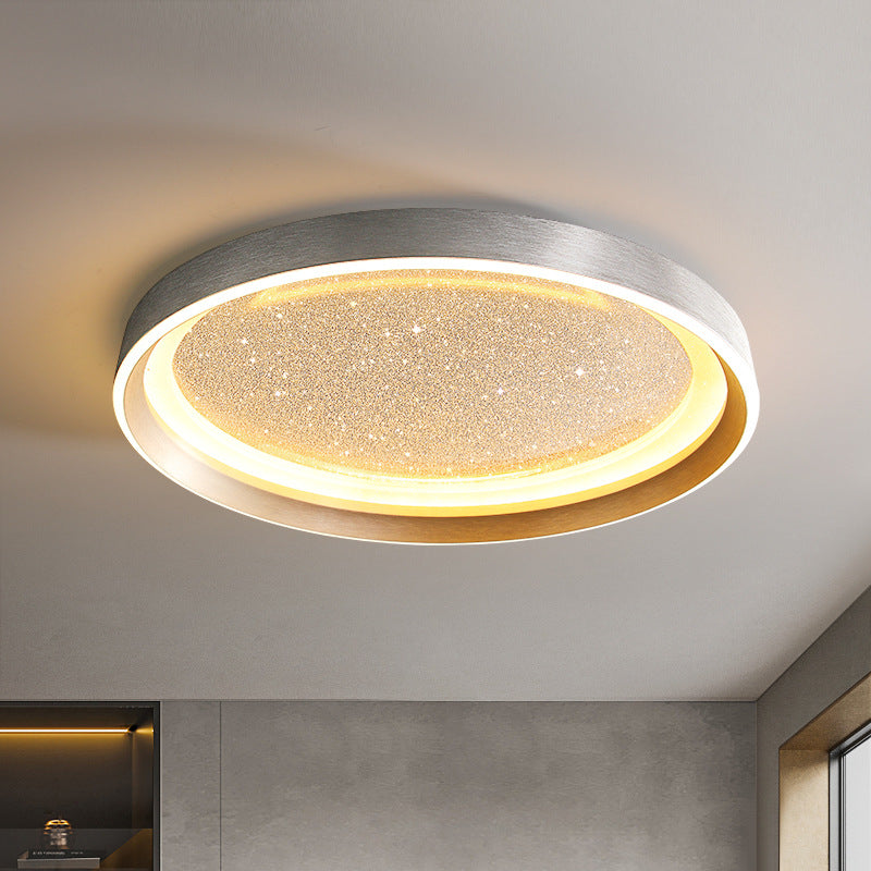 Moderne minimalistische runde Metallrahmen Acrylschirm LED Unterputz Deckenleuchte für Wohnzimmer 