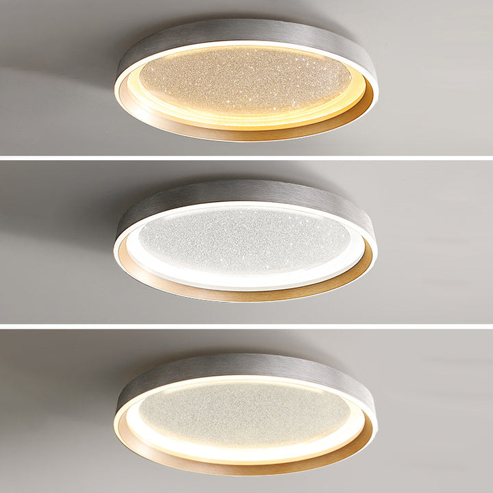 Moderne minimalistische runde Metallrahmen Acrylschirm LED Unterputz Deckenleuchte für Wohnzimmer 