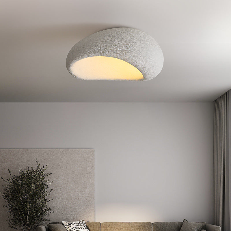 Luz de techo empotrada de 1 luz con pantalla de resina ovalada irregular nórdica contemporánea para sala de estar 