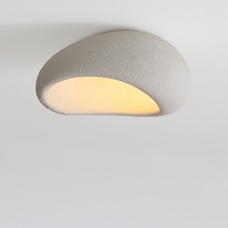 Luz de techo empotrada de 1 luz con pantalla de resina ovalada irregular nórdica contemporánea para sala de estar 