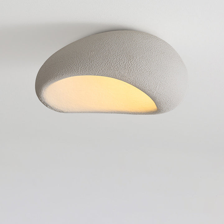 Luz de techo empotrada de 1 luz con pantalla de resina ovalada irregular nórdica contemporánea para sala de estar 