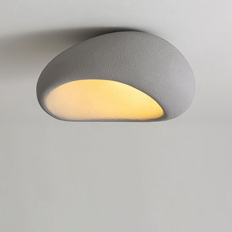 Luz de techo empotrada de 1 luz con pantalla de resina ovalada irregular nórdica contemporánea para sala de estar 
