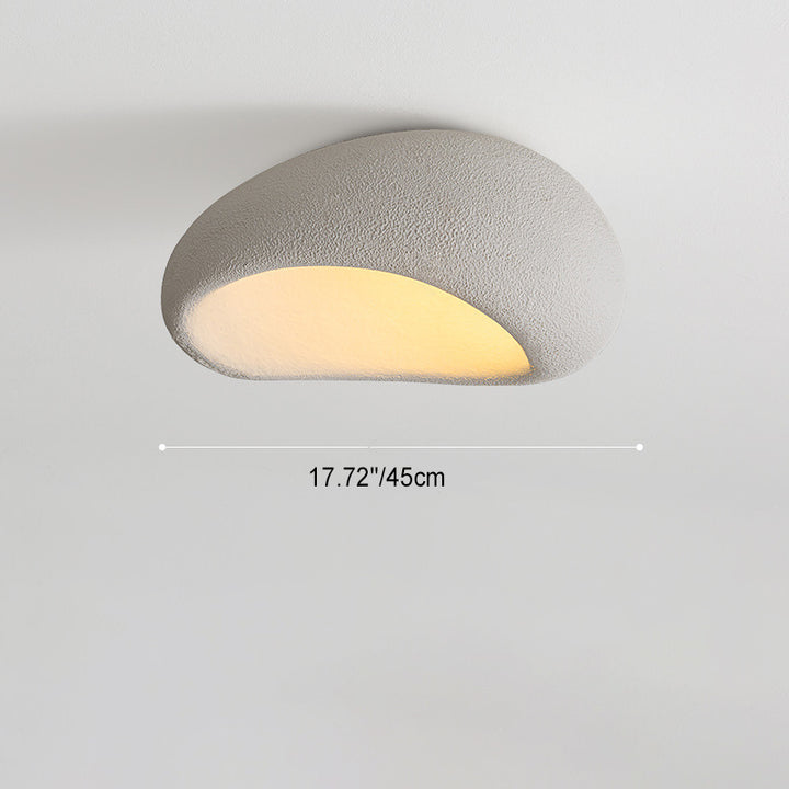 Luz de techo empotrada de 1 luz con pantalla de resina ovalada irregular nórdica contemporánea para sala de estar 