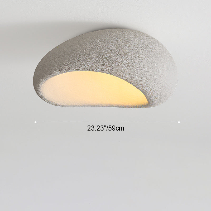 Luz de techo empotrada de 1 luz con pantalla de resina ovalada irregular nórdica contemporánea para sala de estar 
