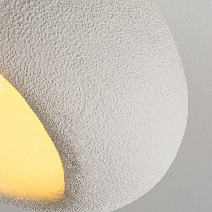 Luz de techo empotrada de 1 luz con pantalla de resina ovalada irregular nórdica contemporánea para sala de estar 