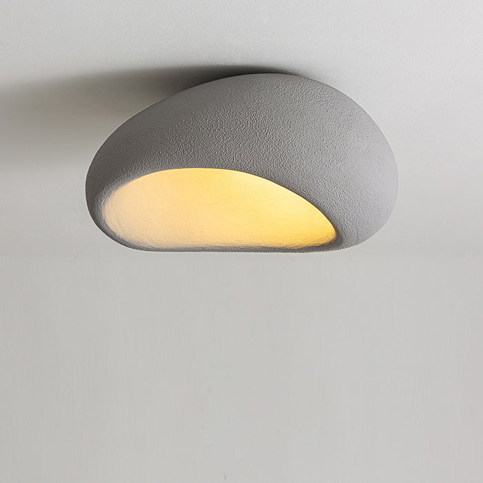 Luz de techo empotrada de 1 luz con pantalla de resina ovalada irregular nórdica contemporánea para sala de estar 