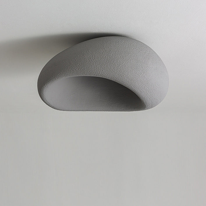 Luz de techo empotrada de 1 luz con pantalla de resina ovalada irregular nórdica contemporánea para sala de estar 