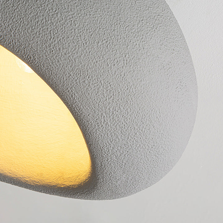 Luz de techo empotrada de 1 luz con pantalla de resina ovalada irregular nórdica contemporánea para sala de estar 