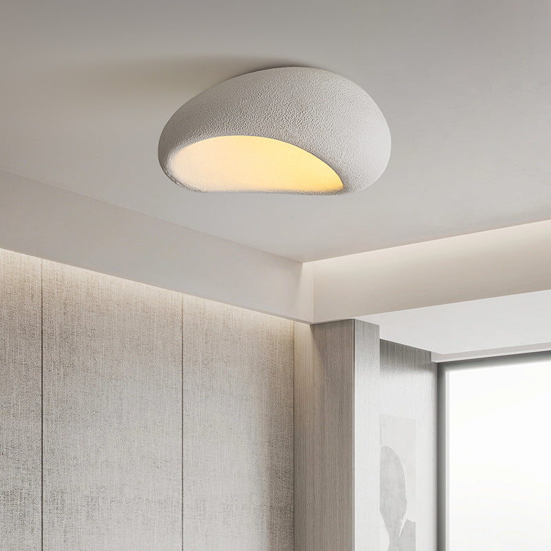 Luz de techo empotrada de 1 luz con pantalla de resina ovalada irregular nórdica contemporánea para sala de estar 