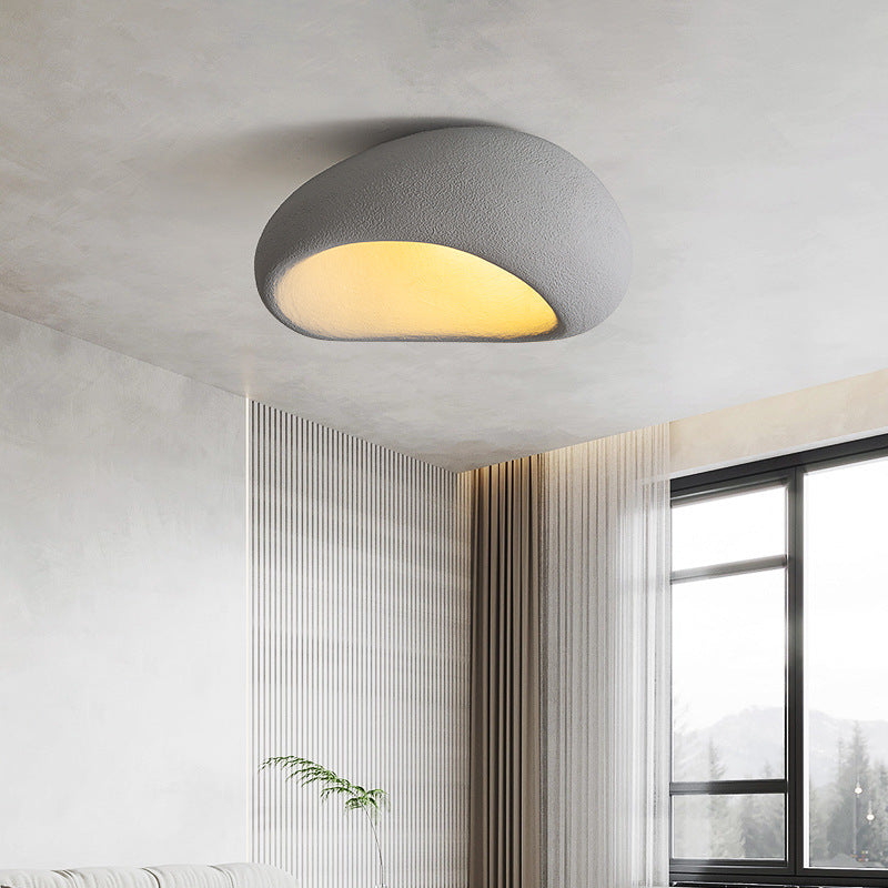 Luz de techo empotrada de 1 luz con pantalla de resina ovalada irregular nórdica contemporánea para sala de estar 