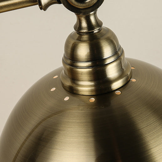 Lámpara de mesa de 1 luz con estructura de hierro y cúpula curva vintage tradicional para dormitorio 