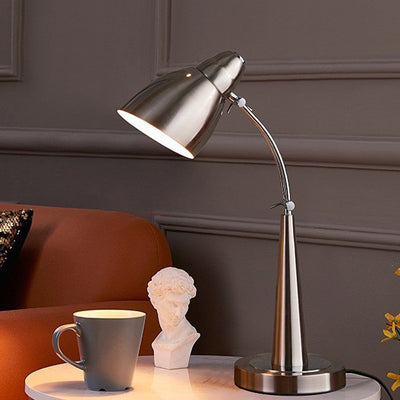 مصباح طاولة بإطار حديدي على شكل قبة مخروطية بزاوية قابلة للتدوير بتصميم تقليدي قديم 1-ضوء لغرفة المعيشة 