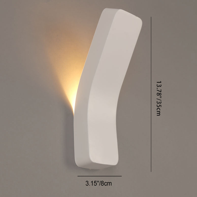 Lampe murale 1 lumière avec abat-jour rectangulaire incurvé minimaliste moderne en fer pour salon 