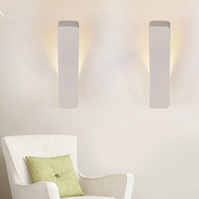 Lampe murale 1 lumière avec abat-jour rectangulaire incurvé minimaliste moderne en fer pour salon 