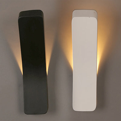 Lampe murale 1 lumière avec abat-jour rectangulaire incurvé minimaliste moderne en fer pour salon 