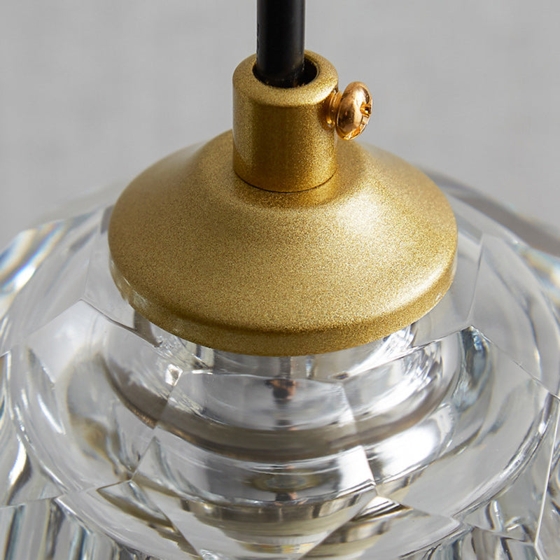 Lustre Suspendu Moderne de Luxe Rond avec Cristal 1 Lumière pour Chambre 