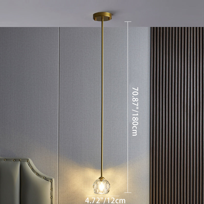 Lustre Suspendu Moderne de Luxe Rond avec Cristal 1 Lumière pour Chambre 