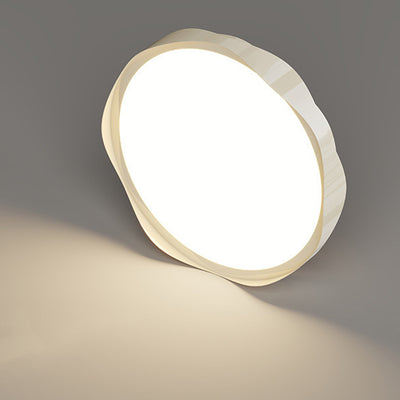 Luz de techo semiempotrada LED de PU acrílico de hierro con forma de corazón de onda redonda creativa contemporánea para dormitorio 