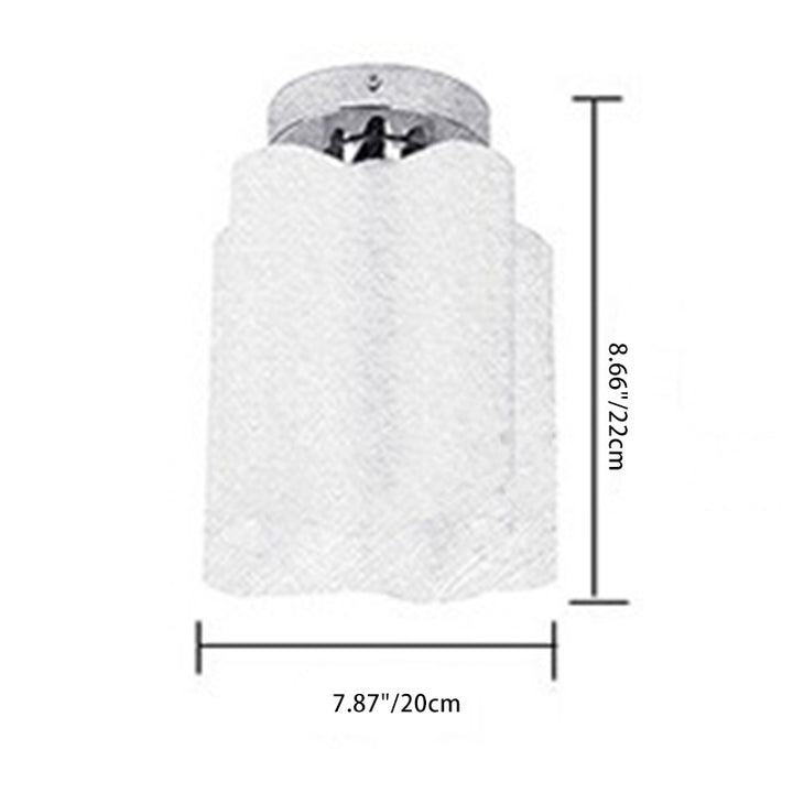 Modern Minimalist Round Column Flower Hardware Glass 1/3/4 Light Semi-Flush Mount Ceiling Light For Living Room