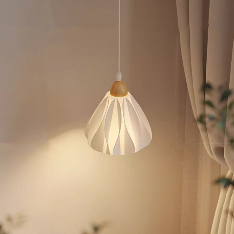 Zeitgenössische Nordic Petal Flower Wood PLA Shade 1/3 Light Island Light Kronleuchter für Esszimmer 