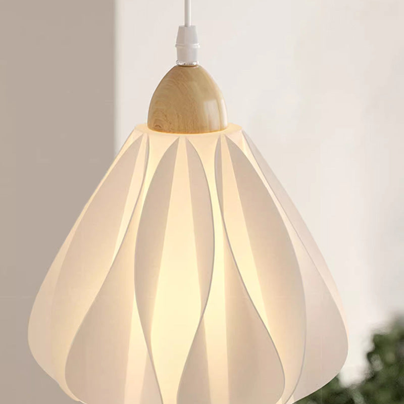Zeitgenössische Nordic Petal Flower Wood PLA Shade 1/3 Light Island Light Kronleuchter für Esszimmer 