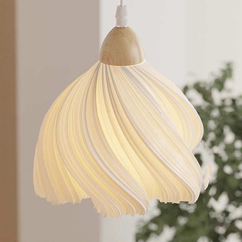 Zeitgenössische Nordic Petal Flower Wood PLA Shade 1/3 Light Island Light Kronleuchter für Esszimmer 