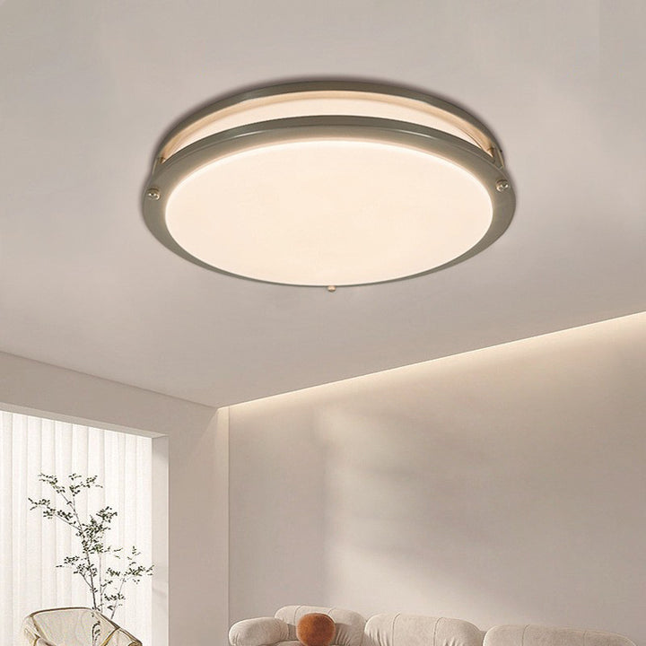 Plafonnier LED Rond en Fer et PVC de Simplicité Moderne pour Salon 