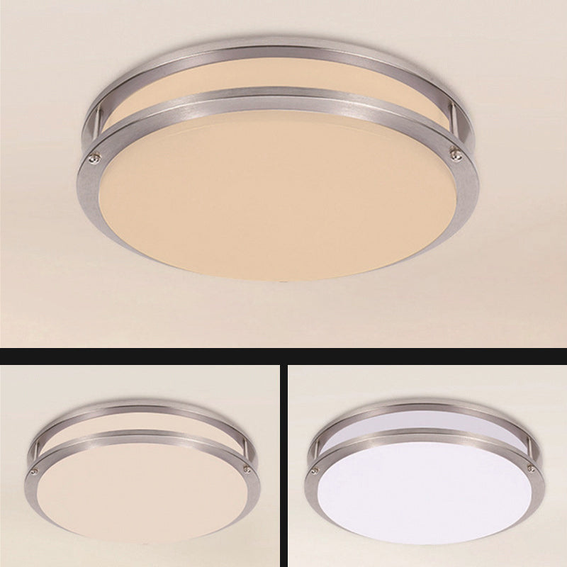 Plafonnier LED Rond en Fer et PVC de Simplicité Moderne pour Salon 