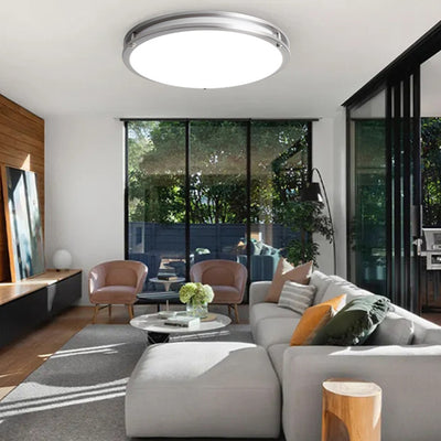 Modern Simplicity Round Iron PVC LED Flush Mount Ceiling Light For Living Room