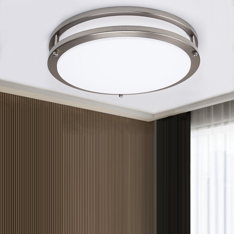 Plafonnier LED Rond en Fer et PVC de Simplicité Moderne pour Salon 