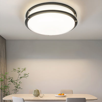 Modern Simplicity Round Iron PVC LED Flush Mount Ceiling Light For Living Room