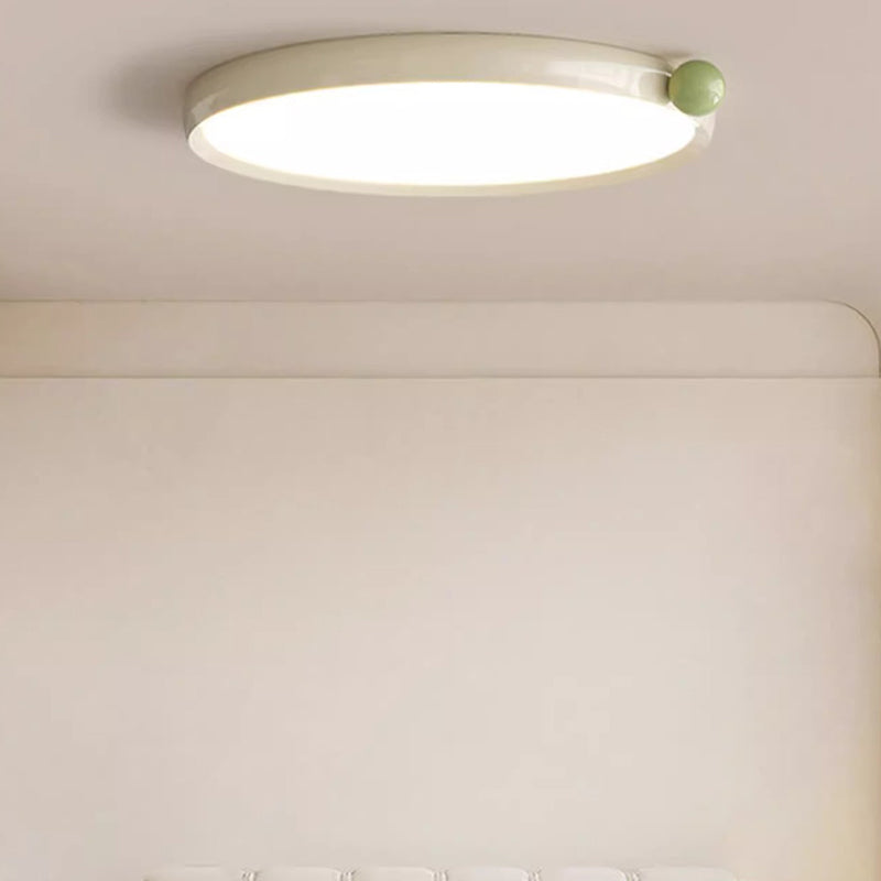 Zeitgenössische nordische runde Scheibenkugel Aluminiumrahmen Acryl LED Unterputz Deckenleuchte für Wohnzimmer 
