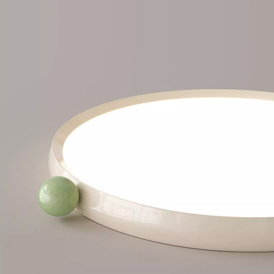 Zeitgenössische nordische runde Scheibenkugel Aluminiumrahmen Acryl LED Unterputz Deckenleuchte für Wohnzimmer 