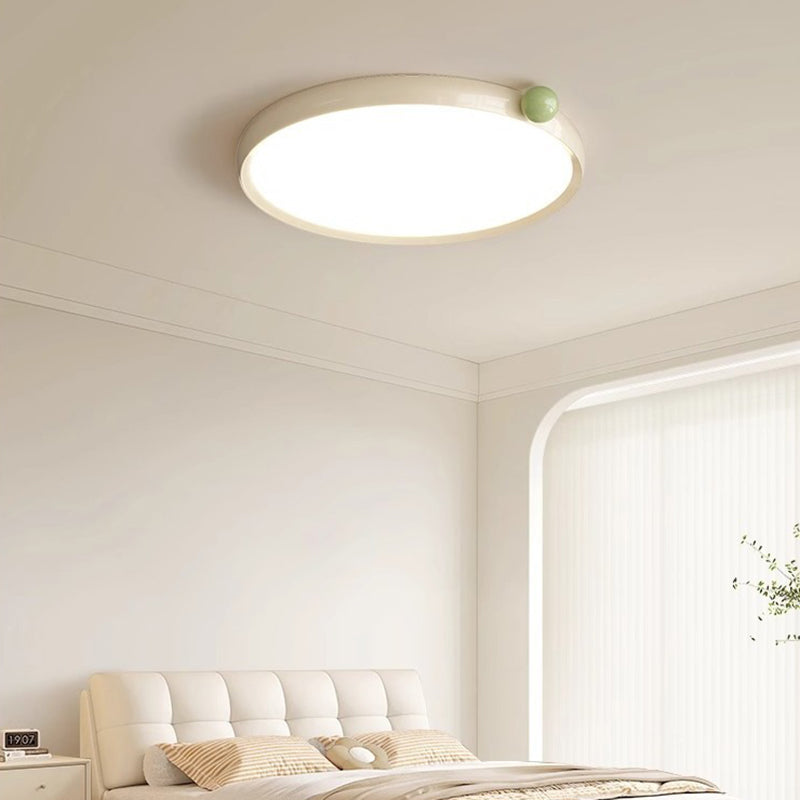 Zeitgenössische nordische runde Scheibenkugel Aluminiumrahmen Acryl LED Unterputz Deckenleuchte für Wohnzimmer 