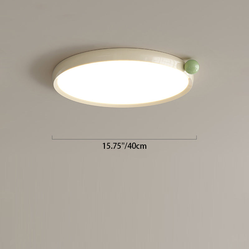 Zeitgenössische nordische runde Scheibenkugel Aluminiumrahmen Acryl LED Unterputz Deckenleuchte für Wohnzimmer 