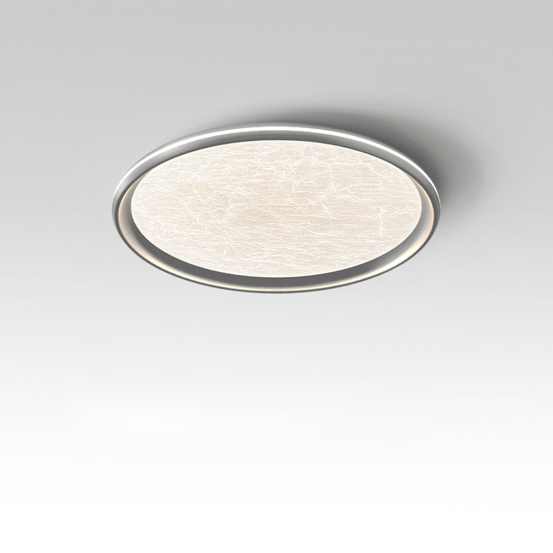 Plafonnier LED rond minimaliste moderne en aluminium, fer et acrylique à effet ondulation d&