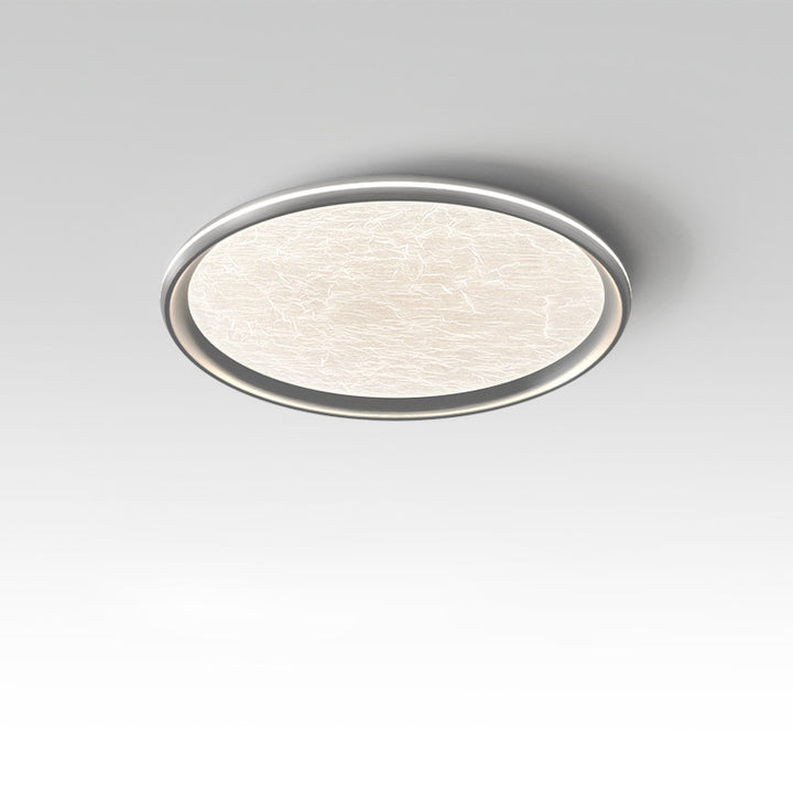 Plafonnier LED rond minimaliste moderne en aluminium, fer et acrylique à effet ondulation d&